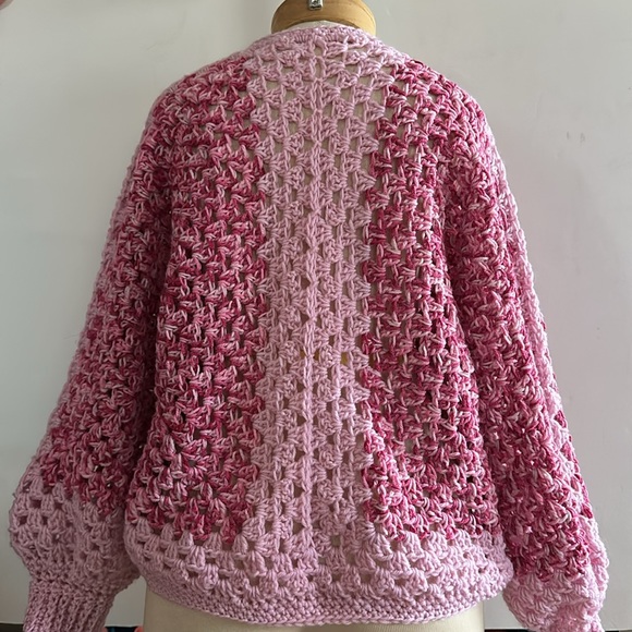 Handmade Crochet Cardigan Sweater - Picture 2 of 4